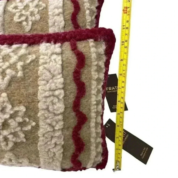 Frati Home Collection Wool Throw Pillow Christmas Holiday Room Sofa Decor - Picture 3 of 8